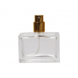 Butelka szklana perfumeryjna z gwintem 30 ml przezroczysta z atomizerem i nasadką ozdobną 8202